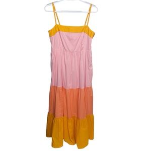 J Crew Dress Womens Size Tiered Smocked Boho 
Cottagecore Feminine Tropical NWT